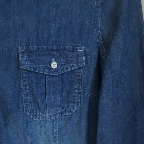 SO Blue Demin Button Up Shirt - Picture 5 of 10